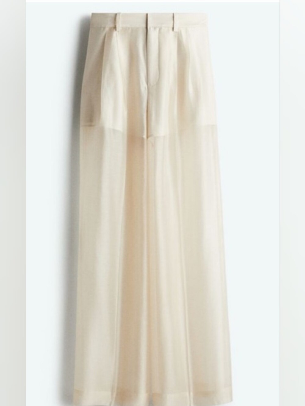 NWT H&M- Sheer Panel Cream Trouser-Sz 8